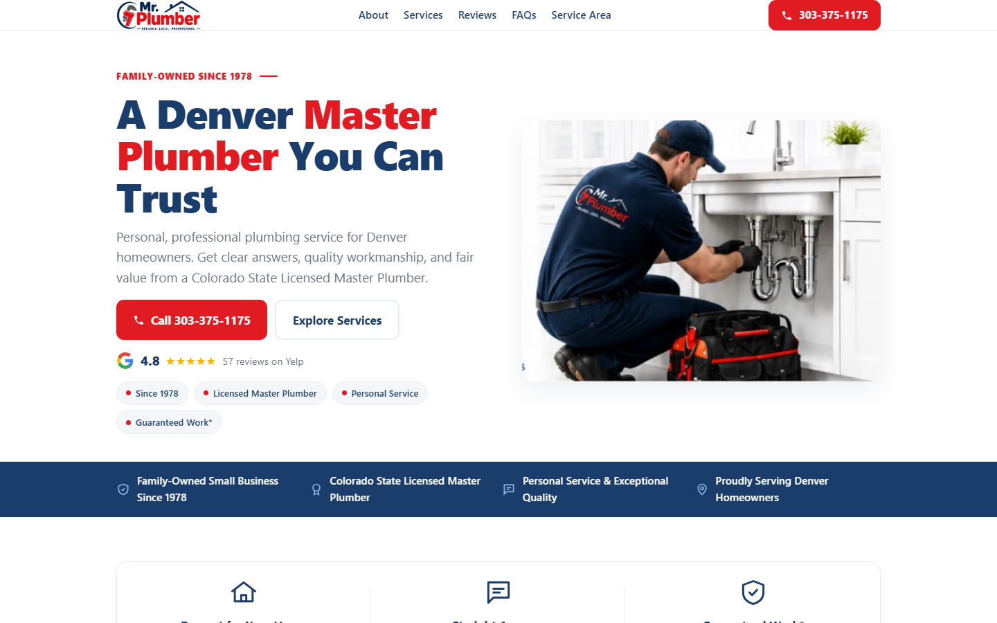 A plumbing website built by Benito